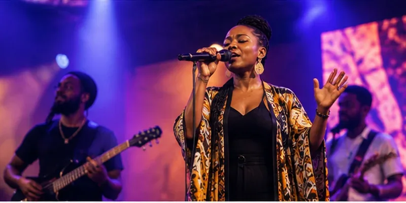 Live music performance at a creative showcase